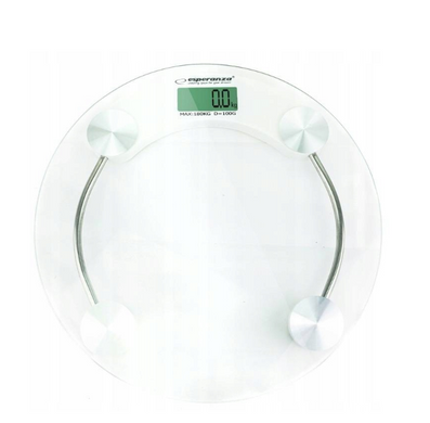 Ваги підлогові 180 кг круглі скляні Esperanza JUKARI EBS007W  прозорі