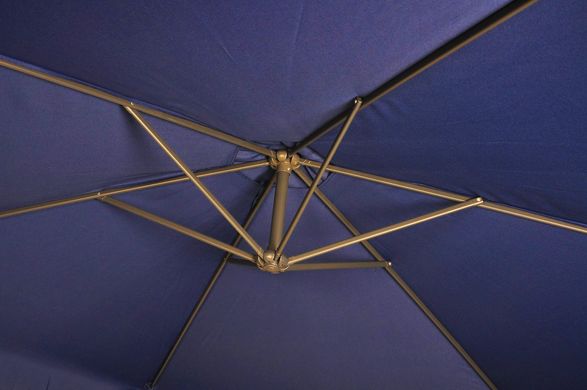Розкладна садова парасолька з бічним подовжувачем синій