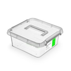 Антибактериальный пластиковый пищевой контейнер с микрочастицами серебра 6,0 л 29,5 х 29,5 х 11,5 см ручка Orplast 1373