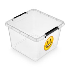 Універсальні контейнери для зберігання з барвистими ілюстраціями 32 л 39x39x26.5 SimpleStore Decor 1622 посмішка