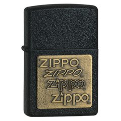 Запальничка Zippo 362 BRASS EMBLEM BLACK CRACKLE
