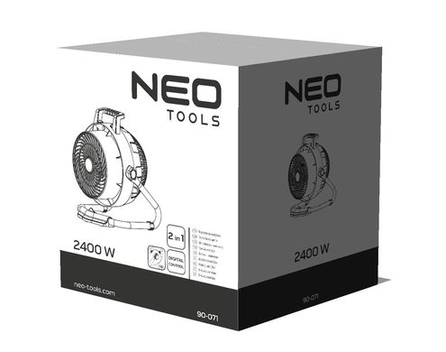 Обогреватель-вентилятор, пушка тепловая мощность 2400W, цифровая модель Neo Tools 90-071