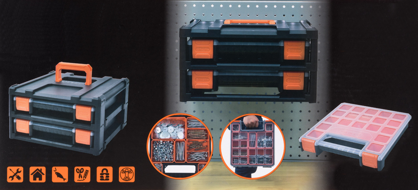 Органайзер портативний для майстерень Tactix 2 × 12 відділень 320180