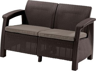 Диван для саду і тераси Keter Corfu Love Seat коричневий 258946 (223214)