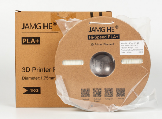 Филамент Jamg He Hi-Speed ​​PLA Plus 3D-Printer Filament 1,75 мм 1 кг белый