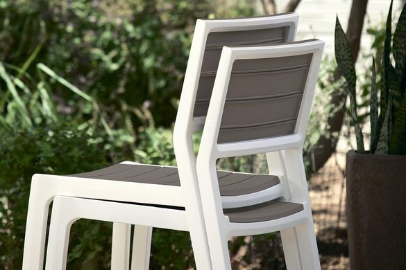 Садовий стілець KETER HARMONY 236053 білий / сірий пластиковий для саду,тераси,балкона і патіо