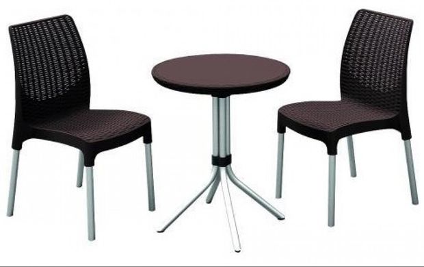 Набір пластикових садових меблів CURVER CHELSEA SET 230678 (2 крісла + столик) колір коричневий