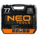 Набір інструментів та торцевих головок 1/4", 1/2" CrV 77 шт. Neo Tools 08-915