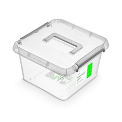 Антибактериальный пластиковый пищевой контейнер с микрочастицами серебра 9,0 л 29,5 х 29,5 х 17 см ручка Orplast 1383