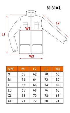 Куртка робоча 2 в 1 бежева 100% бавовна розмір M Neo Тools 81-310-M