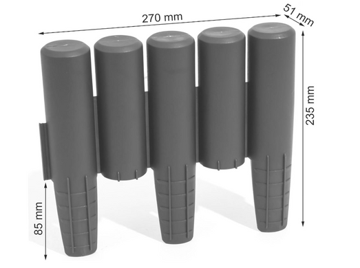 Бордюр садовий Prosperplast Palisada 2,7 м декор для саду сірий IPAL5-S443