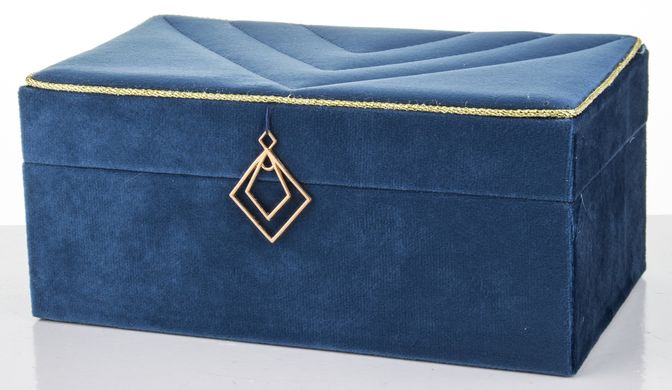 Декоративный ящик для украшений прямоугольный синего цвета