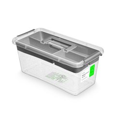 Антибактеріальний пластиковий харчовий контейнер з мікрочастинками срібла 8 л 39,5x19,5x17 Orplast 1427 ручка + вставка