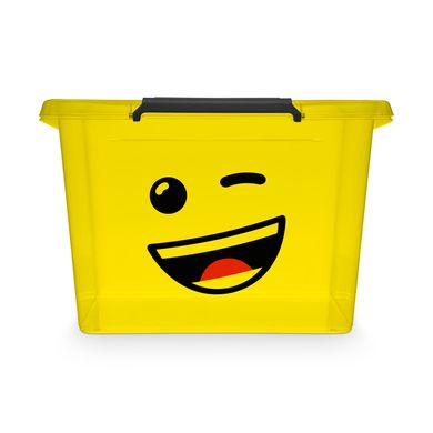 Универсальные контейнеры для хранения с красочными иллюстрациями 32 л 39x39x26.5 SimpleStore Decor 1622 wink yellow