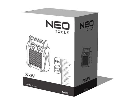 Обігрівач електричний керамічний переносний 3 кВт Neo Tools 90-061
