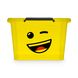 Универсальные контейнеры для хранения с красочными иллюстрациями 32 л 39x39x26.5 SimpleStore Decor 1622 wink yellow