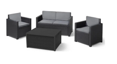 Набор пластиковой мебели Keter Armona Set двухместный диван, 2 кресла и стол-ящик 247590 Графит