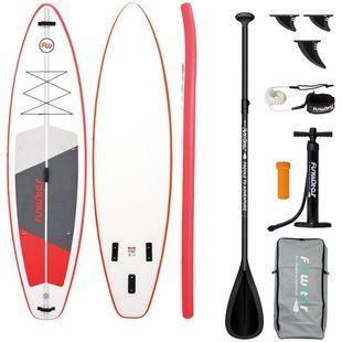 Набор доска SUP надувная FunWater красно-белая 3,35 м SUPFW69B SUPFW69C фото