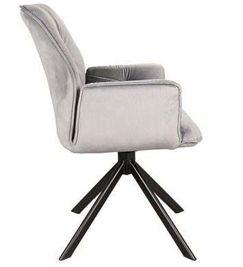 Кресло мягкое со спинкой с подлокотниками поворотное Signal Boogie II Velvet Bluvel 14 серый