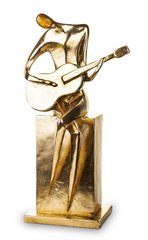Статуэтка на рабочий стол Гитарист золотистого цвета