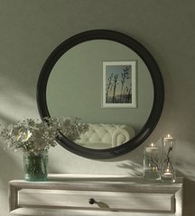 Кругле дзеркало на стіну VELKA в чорній рамі Ø 60 см