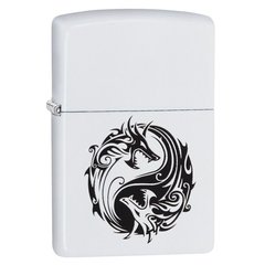 Зажигалка Zippo Yin and Yang Dragons - White Matte 60003366 Драконы Инь и Ян