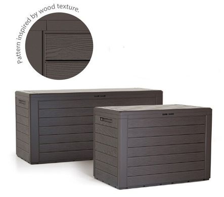 Садовый ящик-сундук для хранения PROSPERPLAST Woodebox MBWL280-440U пластиковый коричневый