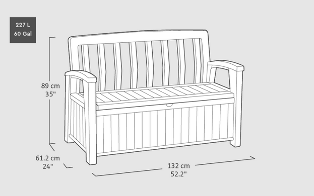 Скамейка-ящик для хранения Keter Patio Storage Bench белая 253818